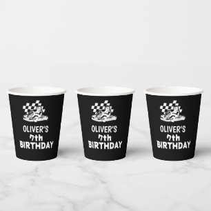 Gobelets En Papier Allez karting, course voiture garçon anniversaire