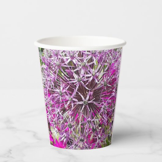 Gobelets En Papier Allium & Fleurs d'été (Recto)