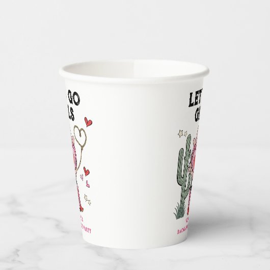 Gobelets En Papier Allons-y les Filles Week-end de Fiançailles Cowgir (Gauche)