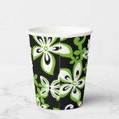 GOBELETS EN PAPIER ALOHA HAWAII (NOIR/LIME) (Droite)