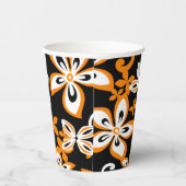 GOBELETS EN PAPIER ALOHA HAWAII (NOIR/ORANGE) (Droite)