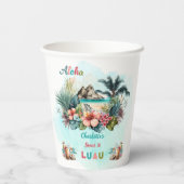 Gobelets En Papier Aloha Luau Tropical Island Beach Sweet 16 Party (Verso)