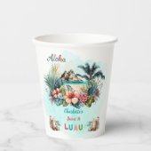 Gobelets En Papier Aloha Luau Tropical Island Beach Sweet 16 Party (Recto)