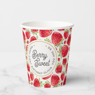 Gobelets En Papier Alors Berry Sweet Strawberry Motif Anniversaire