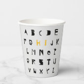 Gobelets En Papier Alphabet Hi Retour à l'école Introduction (Recto)