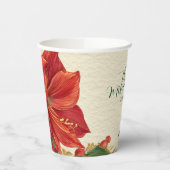 Gobelets En Papier Amaryllis Rouge Rustique Noël (Gauche)