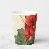 Gobelets En Papier Amaryllis Rouge Rustique Noël (Droite)