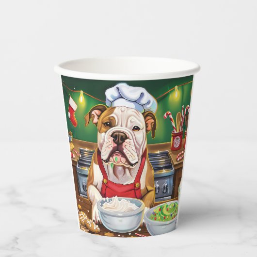 Gobelets En Papier American Bulldog Holiday Baking : Noël festif (Recto)