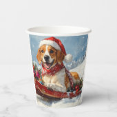 Gobelets En Papier American English Foxhound dans Sledge Christmas (Verso)