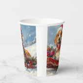 Gobelets En Papier American English Foxhound dans Sledge Christmas (Droite)