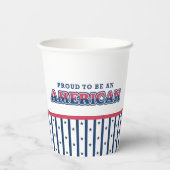 Gobelets En Papier American Fiers, patriotique, rayures et étoiles de (Verso)