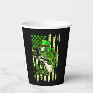 Gobelets En Papier American Flag Fishing St Patrick's Day Irlandais L