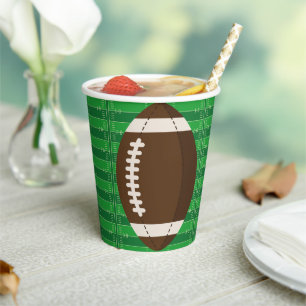 Gobelets En Papier American Football Brown & Green Color Baby shower