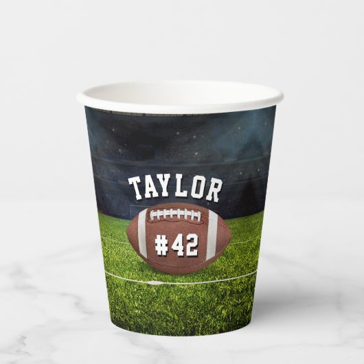 Gobelets En Papier American Football Field Name Team Jersey Numéro (Recto)