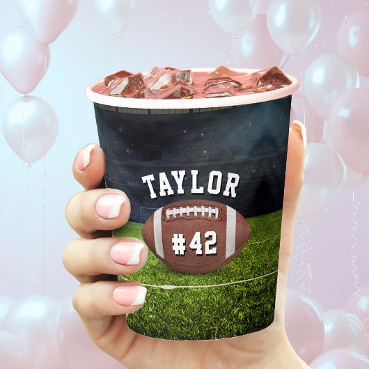 Gobelets En Papier American Football Field Name Team Jersey Numéro