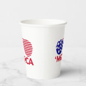 Gobelets En Papier Amérique Lunettes de soleil bleu blanc rouge (Droite)