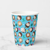 Gobelets En Papier AMIS™ | Caractère Motif Chibi (Recto)