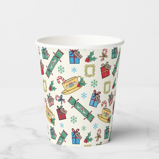 Gobelets En Papier AMIS™ | Motif d'icône de Noël (Verso)