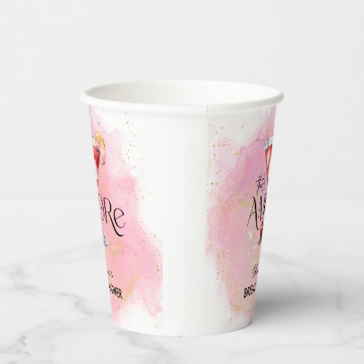 Gobelets En Papier Amore | Fête des mariées aquarelle (Droite)