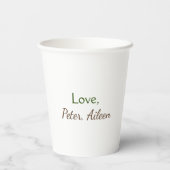 Gobelets En Papier amour ajouter un nom simple texte modifiable minim (Verso)