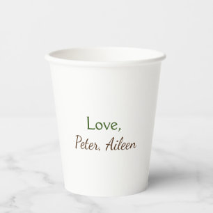 Gobelets En Papier amour ajouter un nom simple texte modifiable minim