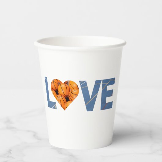 Gobelets En Papier amour basket-ball (Recto)