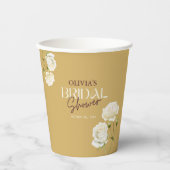 Gobelets En Papier Amour en Fleur avec la Baby Shower de Rose Blanche (Recto)