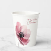 Gobelets En Papier amour en fleur douche nuptiale minimale (Verso)