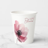 Gobelets En Papier amour en fleur douche nuptiale minimale (Recto)