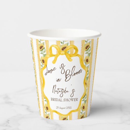 Gobelets En Papier Amour en fleurs tournesols fête de mariage personn (Recto)