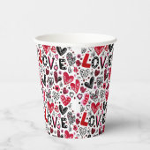 Gobelets En Papier Amour et cœurs doodle art valentin (Droite)