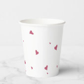 Gobelets En Papier AMOUR | Petits Coeurs roses & Blanc (Droite)