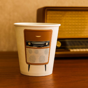 Gobelets En Papier Amoureux de la musique rétro du milieu du siècle