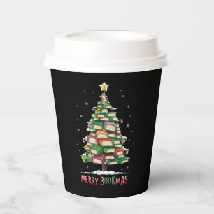 Gobelets En Papier Amoureux de livres de Noël Arbre Bibliothécaire Jo