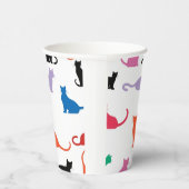 Gobelets En Papier Amoureux des chats Rainbow Cat Silhouettes (Droite)