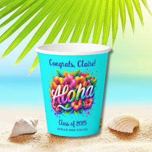 Gobelets En Papier Amusant diplôme tropical Aloha
