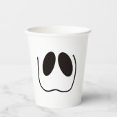 Gobelets En Papier Amusant, éffrayant, visage fantôme à Halloween (Recto)