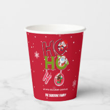 Amusant HO HO Retro Christmas Tasses en papier de 
