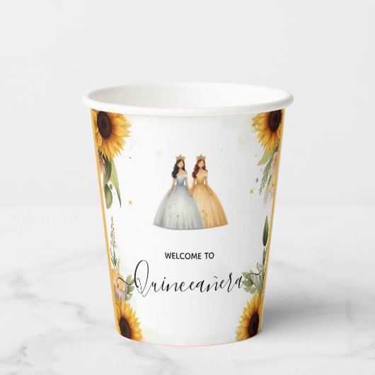 Gobelets En Papier Amusant Joy Lily Twin Double Joint Quinceanera (Verso)