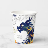 Gobelets En Papier Amusant Majestic Dragon Anniversaire (Recto)