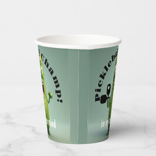 Gobelets En Papier Amusant Pickleball Champ coupe papier (Droite)