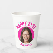 Gobelets En Papier Amusant tendance 21e anniversaire PERSONNALISÉ TEX (Recto)