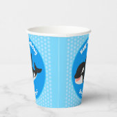 Gobelets En Papier Amusante baleine orque mignonne dessin animé (Droite)