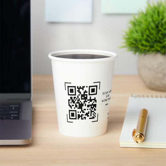 Gobelets En Papier Analyse du code QR | Business Logo Professionnel (Insitu)