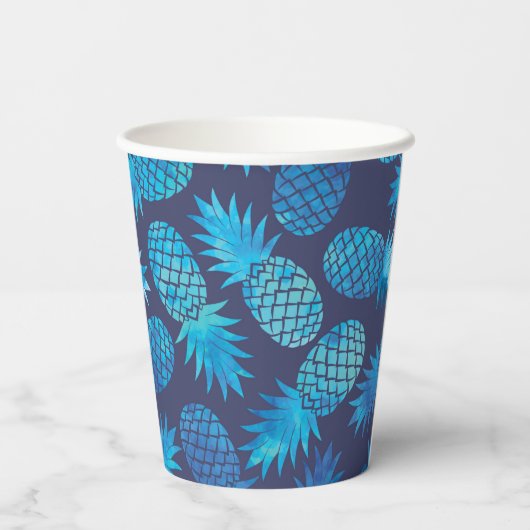 Gobelets En Papier Ananas à tarte bleue (Verso)