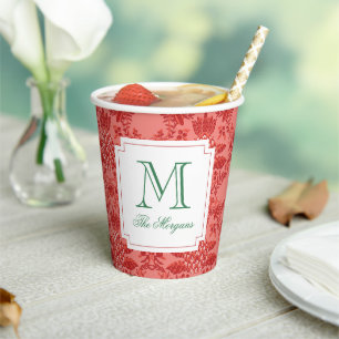 Gobelets En Papier Ananas de Noël festif Monogramme