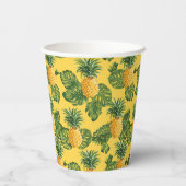 Gobelets En Papier Ananas & Feuilles Tropicaux En Or (Verso)