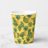 Gobelets En Papier Ananas & Feuilles Tropicaux En Or (Gauche)