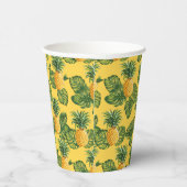 Gobelets En Papier Ananas & Feuilles Tropicaux En Or (Droite)
