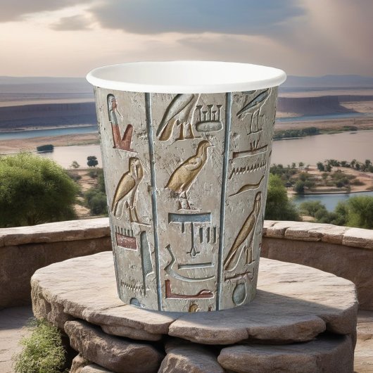 Gobelets En Papier Ancienne Egypte Hiéroglyphique gravé cadeau unique